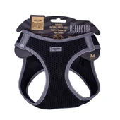 Doggie Havalı Dokuma Reflektörlü Küçük Irk Göğüs Tasması Siyah 38-44 cm (ARG-M) thumbnail 1