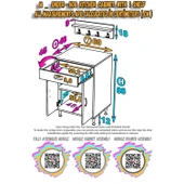 Modilayn QPLAS (M) Set Ocak Altı Dolap 60x88x48 cm. Çekmeceli, kapaklı, raflı ve baharat raflı. - 6