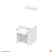 Modilayn QPLAS (M) Set Ocak Altı Dolap 60x88x48 cm. Çekmeceli, kapaklı, raflı ve baharat raflı. - 9