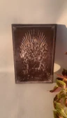 Game Of Thrones Tahtı Görseli Natürel Tasarım Ahşap Çerçeve Ev İşyeri Duvar Kanvas Tablo - 5