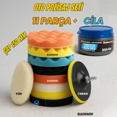 Pasta Cila Polisaj Süngeri Seti + 300 Gr Cila 150 mm Matkap Uyumlu Oto Seramik Wax Parlatma Pedi - 1