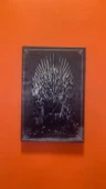 Game Of Thrones Tahtı Görseli Natürel Tasarım Ahşap Çerçeve Ev İşyeri Duvar Kanvas Tablo - 6