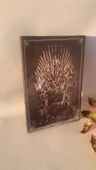 Game Of Thrones Tahtı Görseli Natürel Tasarım Ahşap Çerçeve Ev İşyeri Duvar Kanvas Tablo - 4