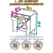 Modilayn DOQU (M) Set Ocak Altı Dolap 65x88x48 cm 1 Çekmece 2 Kapaklı ve 1 Gözlü Tüp Bölmelidir - 6