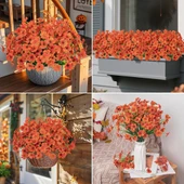 Nettenevime 12li Set Yapay Çiçek Sazlı Mine Turuncu Renk 5 Dallı 33cm thumbnail 8