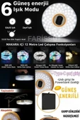 Güneş Enerjili Çok Fonksiyonlu Kamp Lambası ve 12 Metre RGB LED Işık Şeridi - USB Powerbank Özellikli - 1