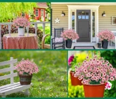 Nettenevime 12li Set Yapay Çiçek Sazlı Mine Pembe Renk 5 Dallı 33cm thumbnail 6