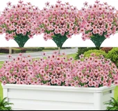 Nettenevime 12li Set Yapay Çiçek Sazlı Mine Pembe Renk 5 Dallı 33cm thumbnail 1