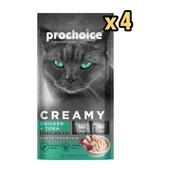 Pro Choice Creamy Tavuklu Ton Balıklı Likit Ödül 4X15 gr x 4 Adet - 1