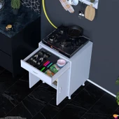 Modilayn QPLAS (M) Set Ocak Altı Dolap 65x88x48 cm Çekmeceli, Kapaklı 2 Göz Raf Bölmeli - 2