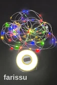 Güneş Enerjili Kamp Feneri ve 8 Metre 6 Modlu Renkli Peri LED Işık Seti | USB Şarjlı, Portatif ve Çok Fonksiyonlu - 1