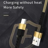 Joyroom S-M363 1.2m 2.4A Type-C USB Hızlı Şarj ve Data Kablosu Gold - 3