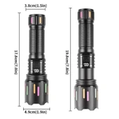 Ps-9954 30w Zoomlu Led Powerbank Özellikli Şarjlı Profesyonel El Feneri thumbnail 2