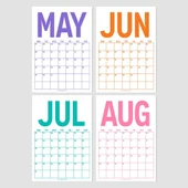 Renkli 2026 Duvar Takvimi, Aylık Planlama Duvar Takvimi, Duvar Planlayıcısı, Rengarenk - 6