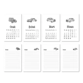 Haftalık Planlayıcı 2026 Masa Takvimi - Vintage Arabalar thumbnail 2