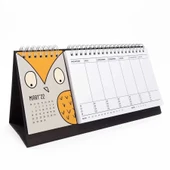 Hayvanlı Takvim Haftalık Planlayıcı 2026 Masa Takvimi Kraft - 1