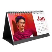 Frida Kahlo Masa Takvimi - 2026 Takvimi - Siyah Renk thumbnail 1