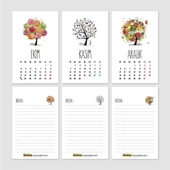 Dört Mevsim Ağaç Takvim Haftalık Planlayıcı 2026 Masa Takvimi Kraft - 5