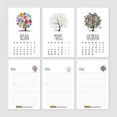 Dört Mevsim Ağaç Takvim Haftalık Planlayıcı 2026 Masa Takvimi Siyah thumbnail 3