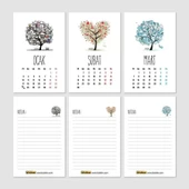 2026 Takvim Dört Mevsim Ağaç 2026 Masa Takvimi Kırmızı thumbnail 2