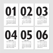 Siyah 2026 Masa Takvimi İngilizce Türkçe Sayı Aylar Konsept thumbnail 4