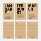 2026 Masa Takvimi İngilizce - Kırmızı Kraft thumbnail 2