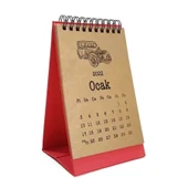 Klasik Araba Takvim 2026 Masa Takvimi Kırmızı Kraft thumbnail 1