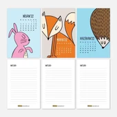 Hayvanlı Takvim Haftalık Planlayıcı 2026 Masa Takvimi Kraft - 3