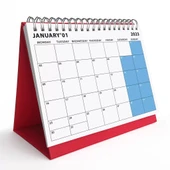 Aylık Planlamalı 2026 Masa Takvimi, 2026 Takvim, Kırmızı Üçgen Takvim thumbnail 2