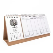 Dört Mevsim Ağaç Takvim Haftalık Planlayıcı 2026 Masa Takvimi Kraft - 1