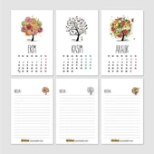 2026 Takvim Dört Mevsim Ağaç 2026 Masa Takvimi Kırmızı thumbnail 5