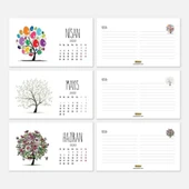 Mevsim Ağaçlı Takvim 2026 Masa Takvimi Siyah - 3