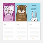 Hayvanlı Takvim Haftalık Planlayıcı 2026 Masa Takvimi Kraft - 4