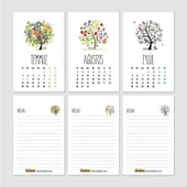 Dört Mevsim Ağaç Takvim Haftalık Planlayıcı 2026 Masa Takvimi Siyah thumbnail 4