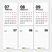 Haftalık Planlayıcı 2026 Masa Takvimi Kırmızı thumbnail 4