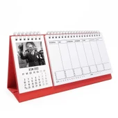 Atatürk Takvimi Haftalık Planlamalı 2026 Masa Takvimi Kırmızı thumbnail 1