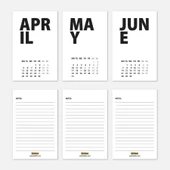 2026 Masa Takvimi İngilizce - Siyah Beyaz thumbnail 3