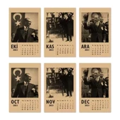 Atatürk Fotoğraflı 2026 Masa Takvimi - Dikey Siyah Kraft - 5