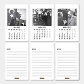 Atatürk Takvimi Haftalık Planlamalı 2026 Masa Takvimi Kırmızı thumbnail 5