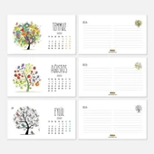 Mevsim Ağaçlı Takvim 2026 Masa Takvimi Siyah - 4