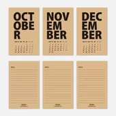 2026 Masa Takvimi İngilizce - Kırmızı Kraft thumbnail 5