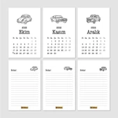 Klasik Araba Takvim 2026 Masa Takvimi Siyah thumbnail 5