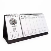 Dört Mevsim Ağaç Takvim Haftalık Planlayıcı 2026 Masa Takvimi Siyah thumbnail 1