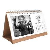 2026 Atatürk Takvimi - Atatürk Fotoğraflı 2026 Masa Takvimi - Kahverengi thumbnail 1