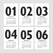 Siyah 2026 Masa Takvimi İngilizce Türkçe Sayı Aylar Konsept thumbnail 2