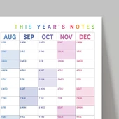 2026 Yıllık Planlayıcı Duvar Takvimi, Gökkuşağı Renkleri, Rainbow, Dikey thumbnail 4