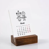 Mevsim Çocuklar 2026 Masa Takvimi | Ahşap Tabanlı Masa Takvimi thumbnail 1