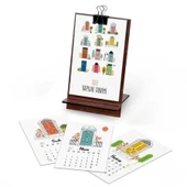 Ahşap Tabanlı Renkli Kapılar 2026 Masa Takvimi - 2