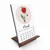 2026 Çiçekli Takvim, Ahşap Takvim, Çiçek Resimli Masa Takvimi, 2026 Takvim thumbnail 1