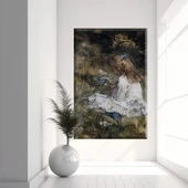 Bahçede Genç Kız Kanvas Tablo thumbnail 1